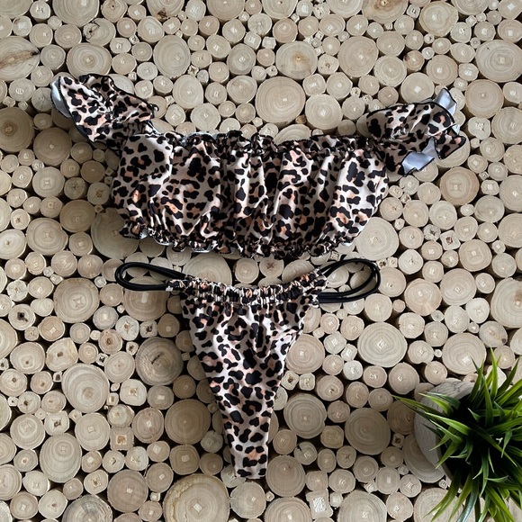 Swim Off The Shoulders Cheetah Print Bathing Suit Poshmark